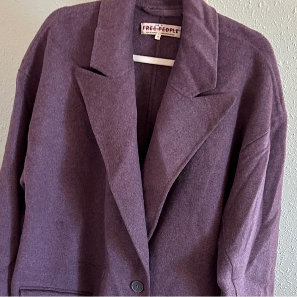 Free People Deep Purple Blazer Coat